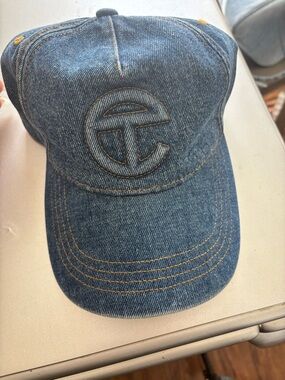 Telfar Denim Baseball Cap - Blue with Gold Stitching